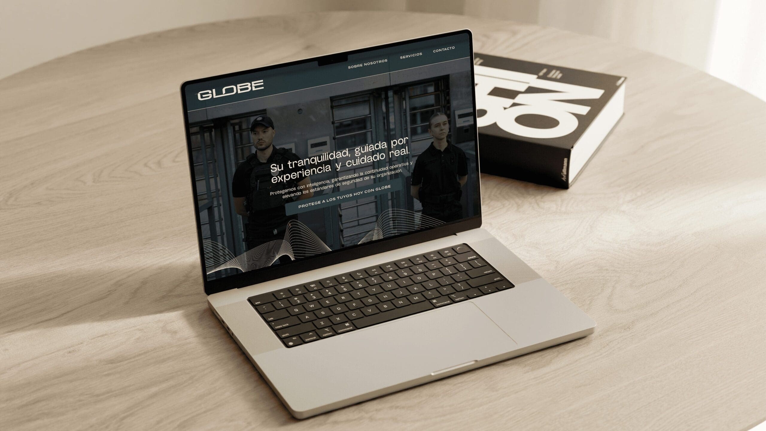 Website mock up designed for globe security brand by Vemi Studio